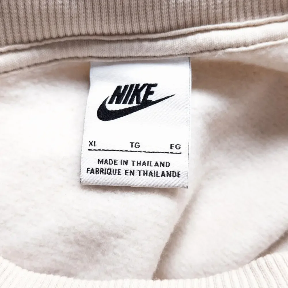 Nike Cropped Oversized Sweatshirt Cream Size XL Sporty Minimal - Picture 6 of 7